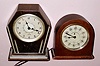 (2) Sangamo electric synchronous motor table clocks. Ht 6" and 7"