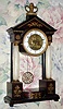 Austrian, 2-Day, time and strike mantel automaton, a cherub hammering at the anvil when the clock strikes, silk susp.
