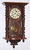 German, Gustav Becker (Silesia), spring driven wall regulator, with creamy porcelain dial and rod strike.