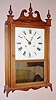 Home made pillar and scroll, using a brass Chauncey Jerome OG movement, the case of all pine, including the finials, 1-day, C.1950.