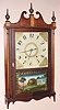 Chauncy Ives, Bristol, Conn., 30-hour time and bell strike pillar and scroll shelf clock, 2-weight, C.1825.