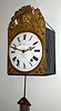 French, comptoise wall clock from the Morbier region, 2-tr crown verve mov't, C.1840, less weights.