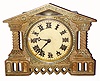 German, c.1910, brass front alarm clock in the shape of a building, and the bell at the apex, 1-day back wind