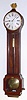 Austrian, Leopold Swoboda, Wien, early style wall regulator, {forerunner to the Latern style}, 1-wt timepiece, in a full length mahogany case with 10" silvered dial (meter pendulum), with curved side lights in the head and straight side lights in the narrow waist section, week duration, orig bone handled winding crank.