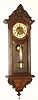 F. Kroeber Clock co., NY, hard to find REGULATOR No. 31 in a walnut case with carved trim, 8-day time and bell strike, and complete label on rear.