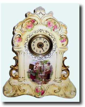 C.1910, German porcelain shelf clock — Antique Clocks Price Guide