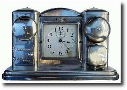 C.1910, Darche Mfg. Co., "Flashlight Electric Alarm Bank and Call clock". — Antique Clocks Price Guide