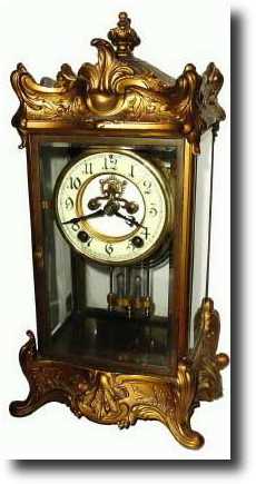 C.1911, New Haven Clock Co., "Thoreau" Crystal regulator shelf clock — Antique Clocks Price Guide