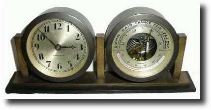C.1930, Chelsea, 8-day Clock and Barometer Desk Clock — Antique Clocks Price Guide