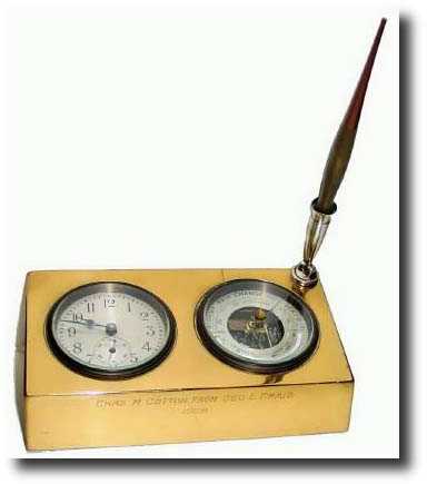 C.1929 (dated case), Chelsea desk set — Antique Clocks Price Guide