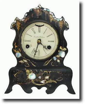 C.1853, E. and A. Ingraham. Miniature Iron case shelf clock — Antique Clocks Price Guide