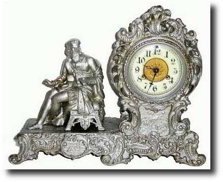 C.1905 Waterbury Clock Co., figural shelf clock — Antique Clocks Price Guide