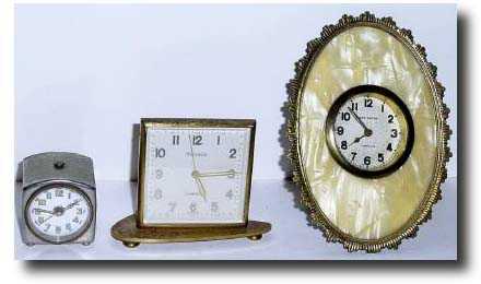 A lot of 3 novelty boudoir clocks — Antique Clocks Price Guide