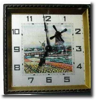 C.1925, German, Desk Novelty with litho scene shelf clock — Antique Clocks Price Guide