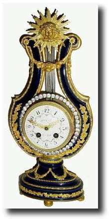 C.1890, Tiffany Co., New York, Blue Cobalt Porcelain Lyre Clock — Antique Clocks Price Guide