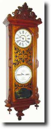C.1880, Ithaca Calendar Clock Co, "No. 3 Vienna" double — Antique Clocks Price Guide