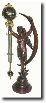 C.1890, French, Patinated Spelter, Swinging mystery shelf clock — Antique Clocks Price Guide