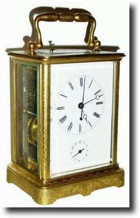 C.1860, Swiss, Brass Cased Engraved Carriage clock — Antique Clocks Price Guide