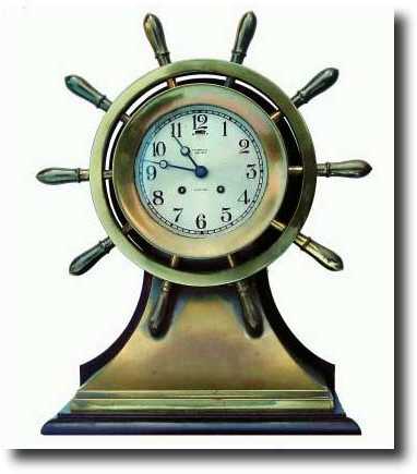 C.1922, Chelsea, "Yacht Wheel" Ship's Strike shelf clock — Antique Clocks Price Guide