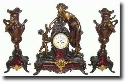 C.1890, French 3-Piece Mantel Garniture — Antique Clocks Price Guide