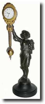 C.1905, German, Bronzed Spelter "Onion Boy" swinging mystery shelf clock — Antique Clocks Price Guide