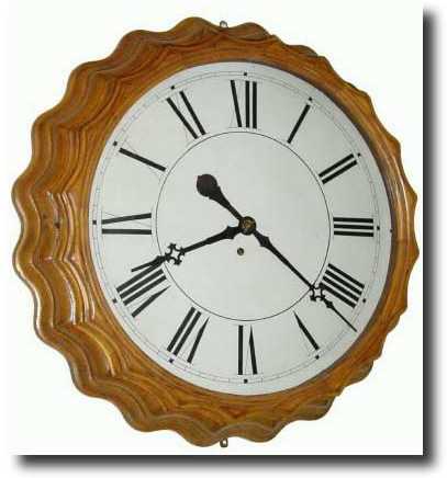 C.1875, E. Ingraham and Co., "Corrugated Gallery 18 Inch" wall clock — Antique Clocks Price Guide
