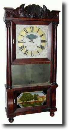 C.1832, C. and L.C. Ives, Bristol, Conn. 8-day column and splat clock — Antique Clocks Price Guide