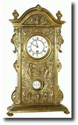 C.1890, German, Miniature "R-A" Regulator in a mantel style — Antique Clocks Price Guide