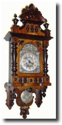 C.1910, German, Gustav Becker Silesia line, open well walnut wall clock — Antique Clocks Price Guide