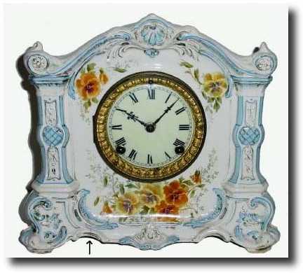 C.1908, Ansonia Royal Bonn "La Orne" porcelain mantel clock — Antique Clocks Price Guide