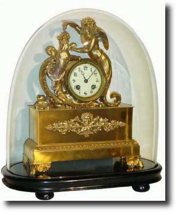 C.1830, French, Ormolu Figural Clock with dome and base — Antique Clocks Price Guide