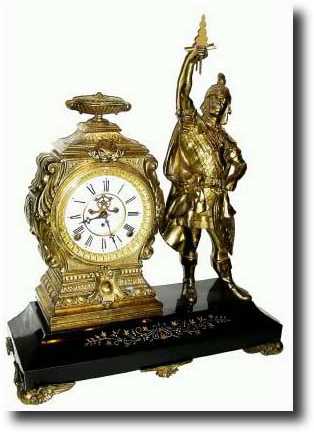 C.1890, F. Kroeber (attributed) Figural clock of a Warrior. — Antique Clocks Price Guide