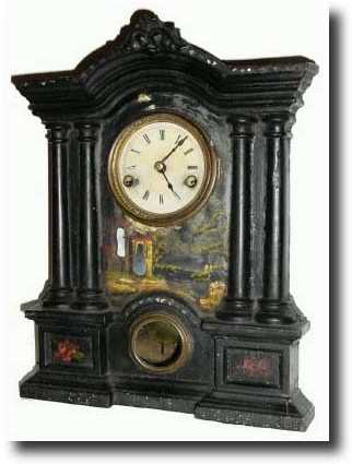 C.1855, American Clock Co., New York. Iron Front shelf clock — Antique Clocks Price Guide
