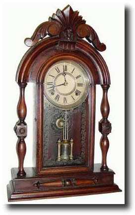 C.1880, F. Kroeber, New York, 8-day walnut shelf clock — Antique Clocks Price Guide
