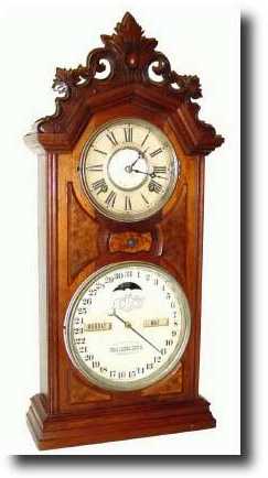 C.1880, Ithaca Clock Co., "No 8 Shelf Library" calendar clock — Antique Clocks Price Guide