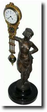 C.1910, German, Junghans, Cleopatra Swing clock — Antique Clocks Price Guide