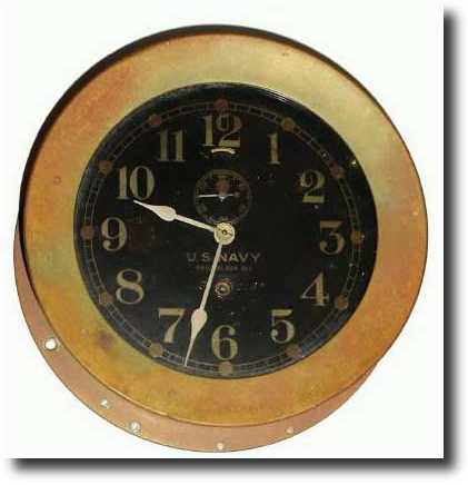 C.1915 Seth Thomas Clock Co., U.S. Navy Deck Clock No. 1. — Antique Clocks Price Guide
