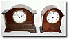 A lot of 2 wooden 8-day desk clocks