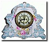 C.1905, Ansonia, "La Nord" Royal Bonn Porcelain china shelf clock