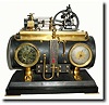 C.1885, French "Horizontal Steam Boiler" shelf clock