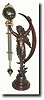 C.1890, French, Patinated Spelter, Swinging mystery shelf clock