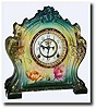 C.1904, Ansonia Royal Bonn, "La Chartres" porcelain mantel clock