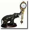 C.1905, German, Junghans, Patinated Spelter "Elephant" swinging mystery shelf clock