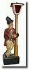 C.1935, German, Whistling Man at Lampost shelf clock