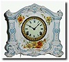 C.1908, Ansonia Royal Bonn "La Orne" porcelain mantel clock