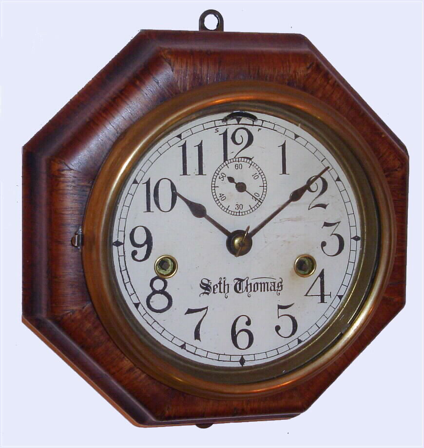 Seth Thomas, Thomaston, Conn., 8-day mahogany time-only "Lever" marine clock, C.1886. — Antique Clocks Price Guide