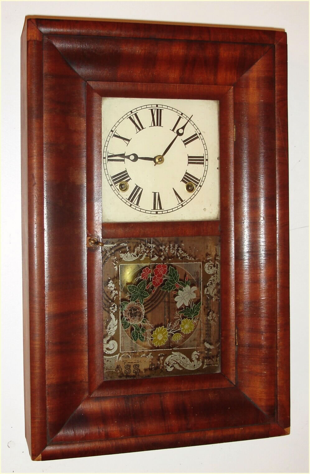 E.N. Welch, Forestville Conn., mini OG mahogany-veneer 8-day time and strike mantel clock, C.1869. — Antique Clocks Price Guide