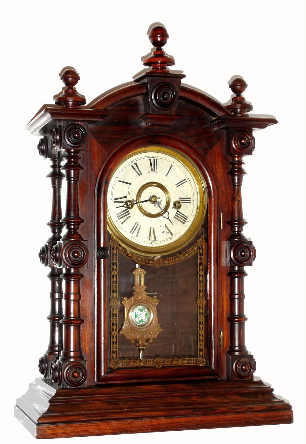 Welch, Spring and Co., Forestville, Conn., "Patti V.P." 8 day time and strike on bell spring driven movement in rosewood case, c1880 — Antique Clocks Price Guide