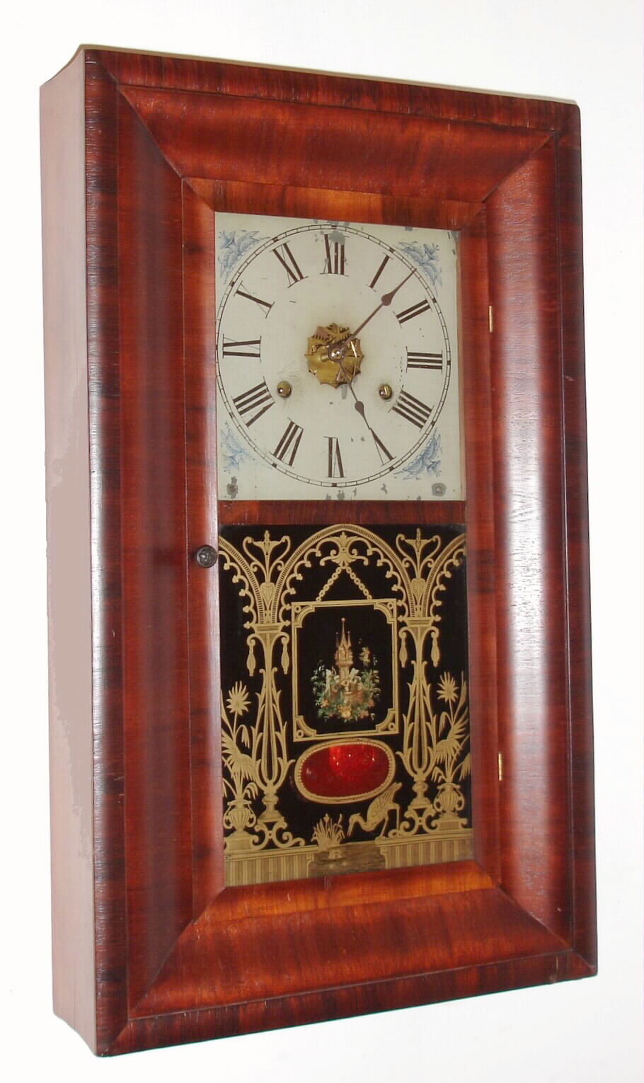 Jerome and Co., New Haven, Conn., ogee mantel clock with 30 hour time and strike weight driven movement in mahogany veneer case, c1870 — Antique Clocks Price Guide