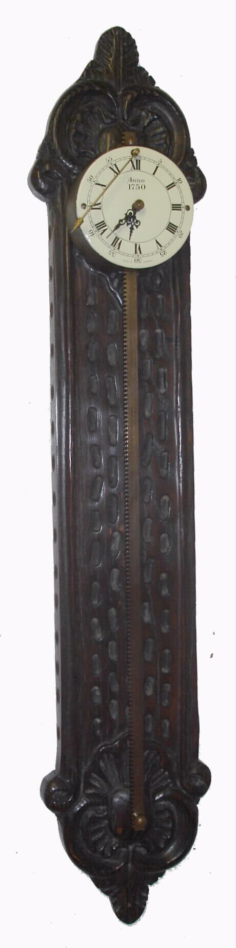 Colonial Manufacturing Company, Zeeland, Michigan, "No. 120 Saw Clock" 32-hour German gravity timepiece, C.1980. — Antique Clocks Price Guide
